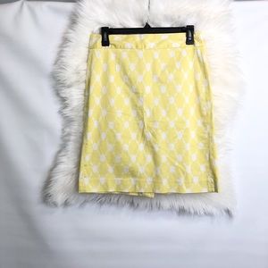 J. Crew skirt sz 4 EUC yellow & white